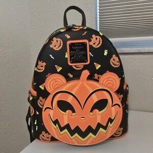 Loungefly Black and Orange Pumpkin Backpack